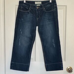 Maurices Blue Cropped Ankle Jeans with Cuffed Hem